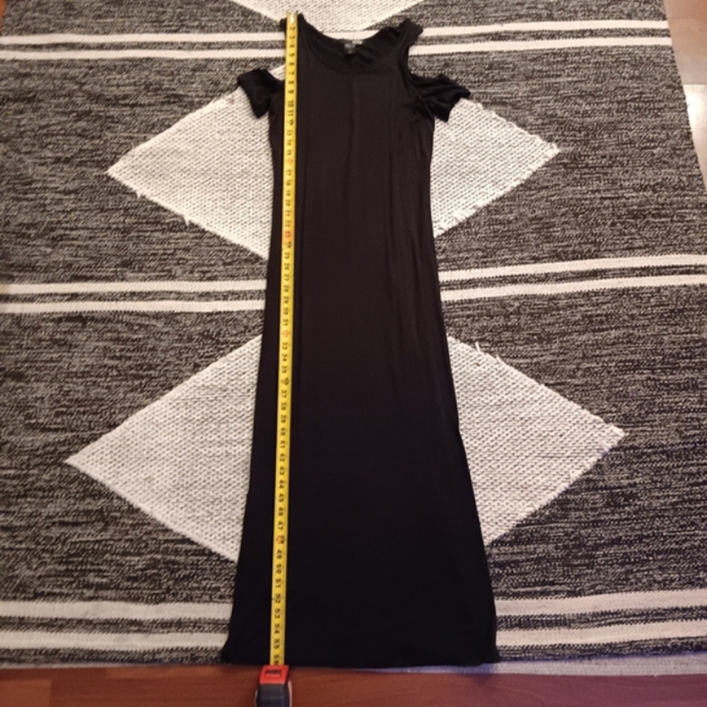 Cold Shoulder Black Maxi Dress